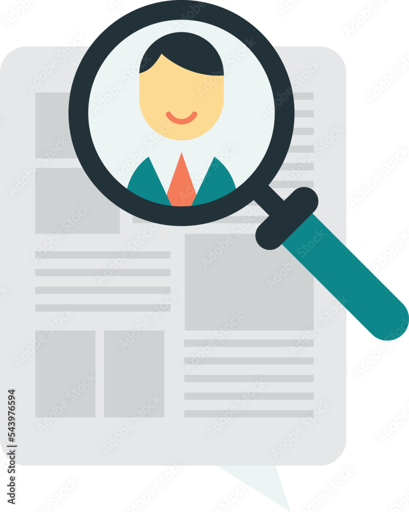 magnifying glass and job search illustration in minimal style magnifying glass and job search illustration in minimal style