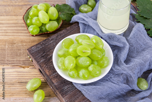 Fresh vitamin-containing fruit green grapes