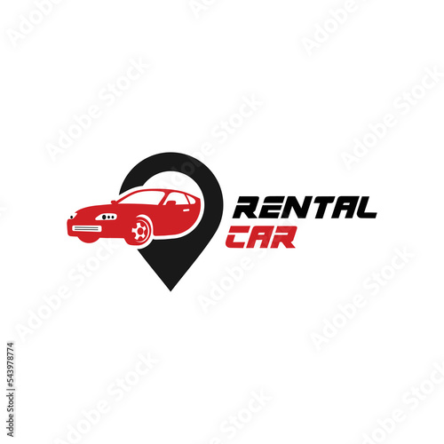 car rental illustration logo design