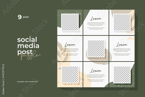 Social media post puzzle template, Background, Pastel, Fashion, Abstract