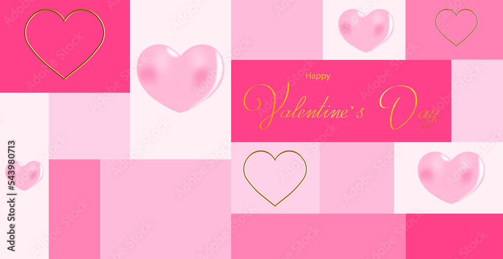 Beautiful card for Valentine's Day, can also be used as a flyer or banner