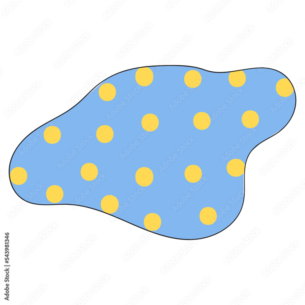 Polka dot liquid shape sticker vector illustration in line filled design Polka dot liquid shape sticker vector illustration in line filled design