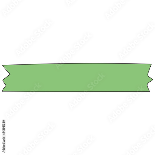 Green adhesive tape vector illustration in line filled design