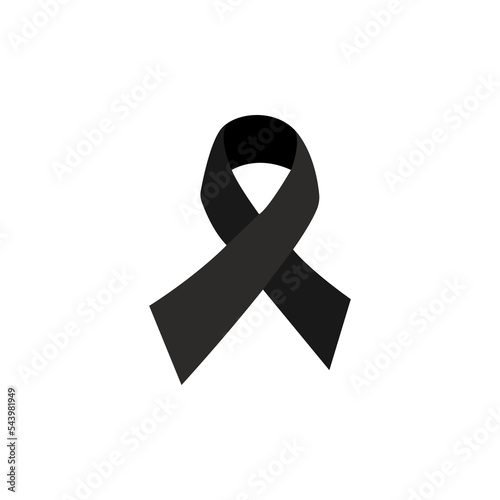 Fotografie Mourning symbol, Funeral vector sign, breast cancer awareness icon isolated whit