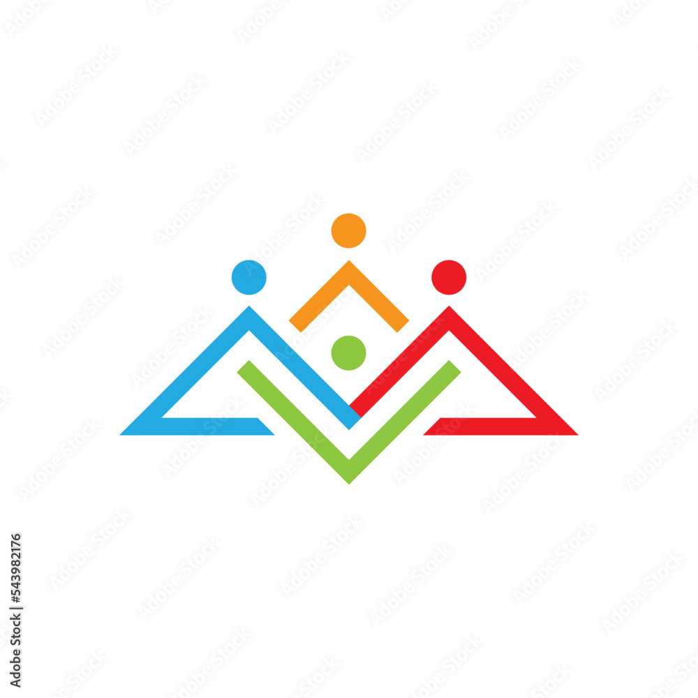 Teamwork logo template vector icon