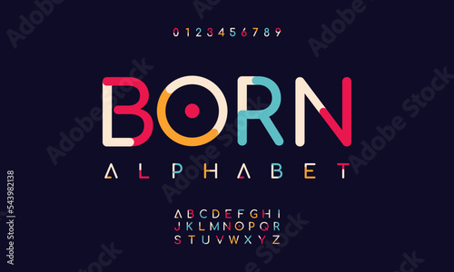 Modern trendy rounded urban alphabet. Lettering vector abc sans serif typeface