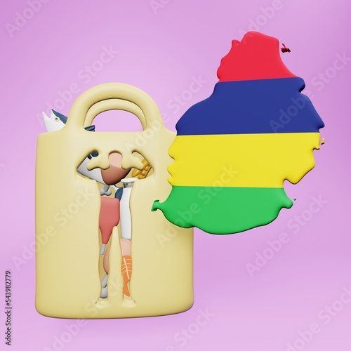 Obraz na płótnie 3d rendering of lung health in Mauritius for social media content w salonie