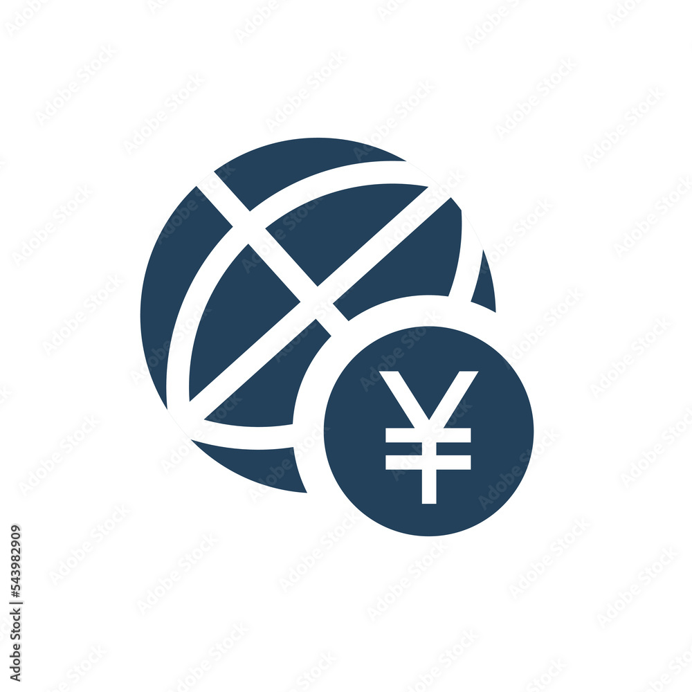 the yen sign is depicted together with the planet the yen sign is depicted together with the planet