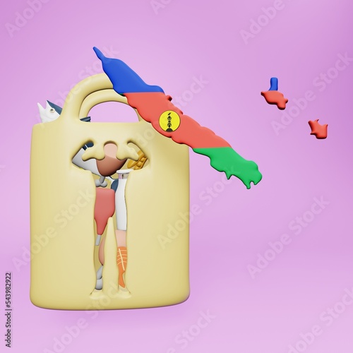 Obraz na płótnie 3d rendering of lung health in New Caledonia for social media content w salonie