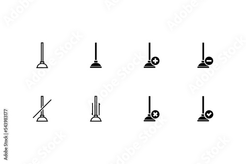 toilet vacuum Icon colored Black White