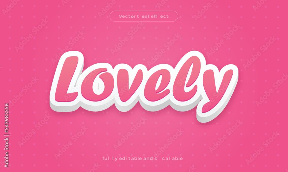 Editable text effect lovely style Editable text effect lovely style