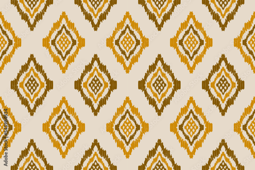 Ethnic ikat seamless pattern in tribal. American, Mexican style. Aztec geometric ornament print. Design for background, wallpaper, illustration, fabric, clothing, carpet, textile, batik, embroidery.