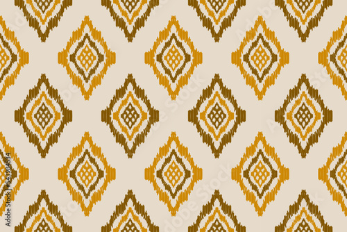 Ethnic ikat seamless pattern in tribal. American, Mexican style. Aztec geometric ornament print. Design for background, wallpaper, illustration, fabric, clothing, carpet, textile, batik, embroidery.