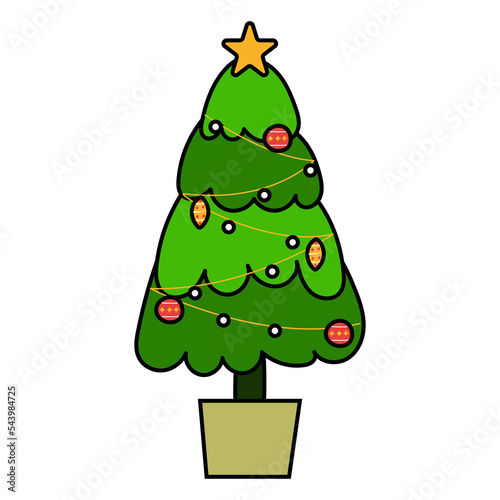 Fototapeta Tree Filled Clipart, merry christmas