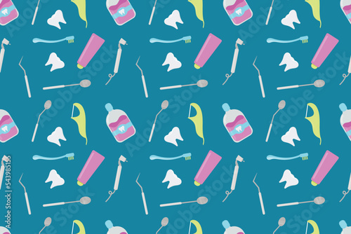 Dental care seamless pattern. Dental care pattern background.