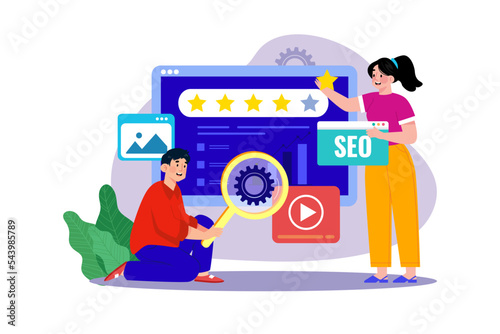 SEO Ranking Illustration concept on white background