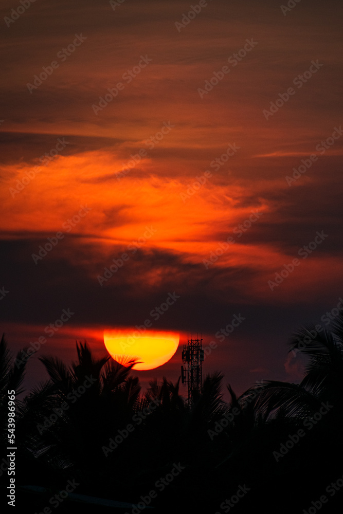 sunset over the lake