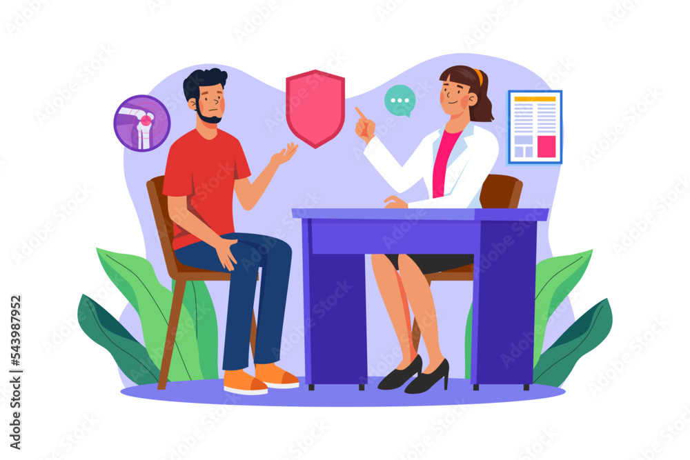 Doctor Clinic Illustration concept on white background