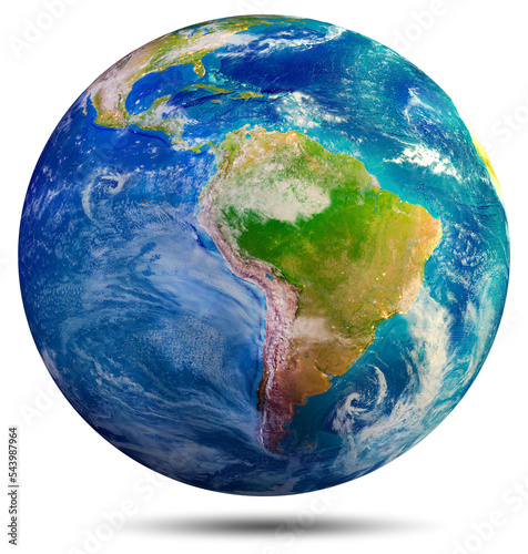 Planet Earth - South America. Elements of this image furnished by NASA. 3d rendering