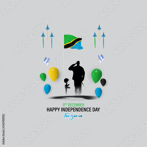 Vector illustration of happy Tanzania independence day