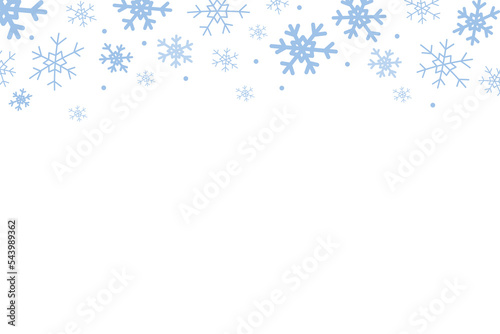 Falling snowflakes winter background on transparent background. PNG