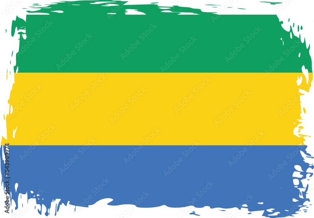 Fototapeta premium Grunge Gabon flag.flag of Gabon,banner vector illustration. Vector illustration eps10.