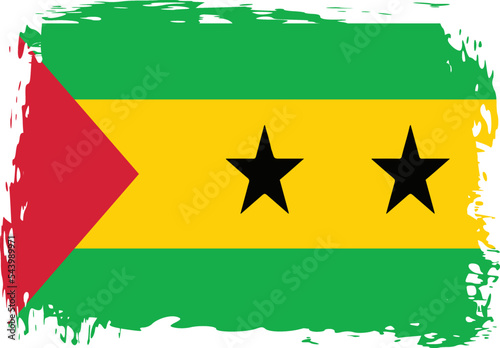 Grunge Sao tome and principe flag.flag of Sao tome and principe,banner vector illustration. Vector illustration eps10.