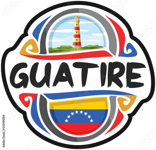 Guatire Venezuela Flag Travel Souvenir Sticker Skyline Landmark Logo Badge Stamp Seal Emblem Coat of Arms Vector Illustration SVG EPS photo