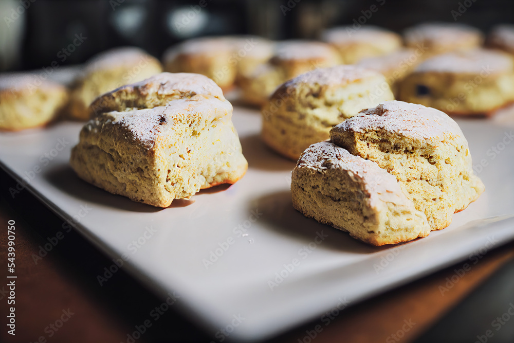 scones, cookies or biscuits on a tray