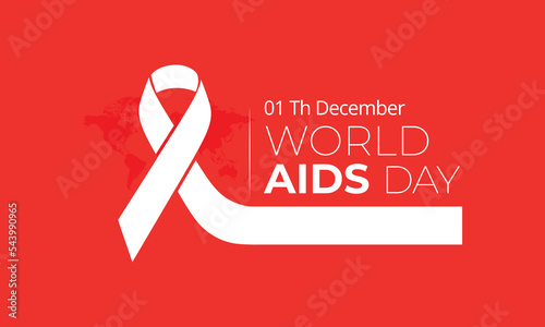 World AIDS Day. Red ribbon. Aids Awareness icon design for poster, banner, t-shirt. Vector illustration isolated on white background, campaign