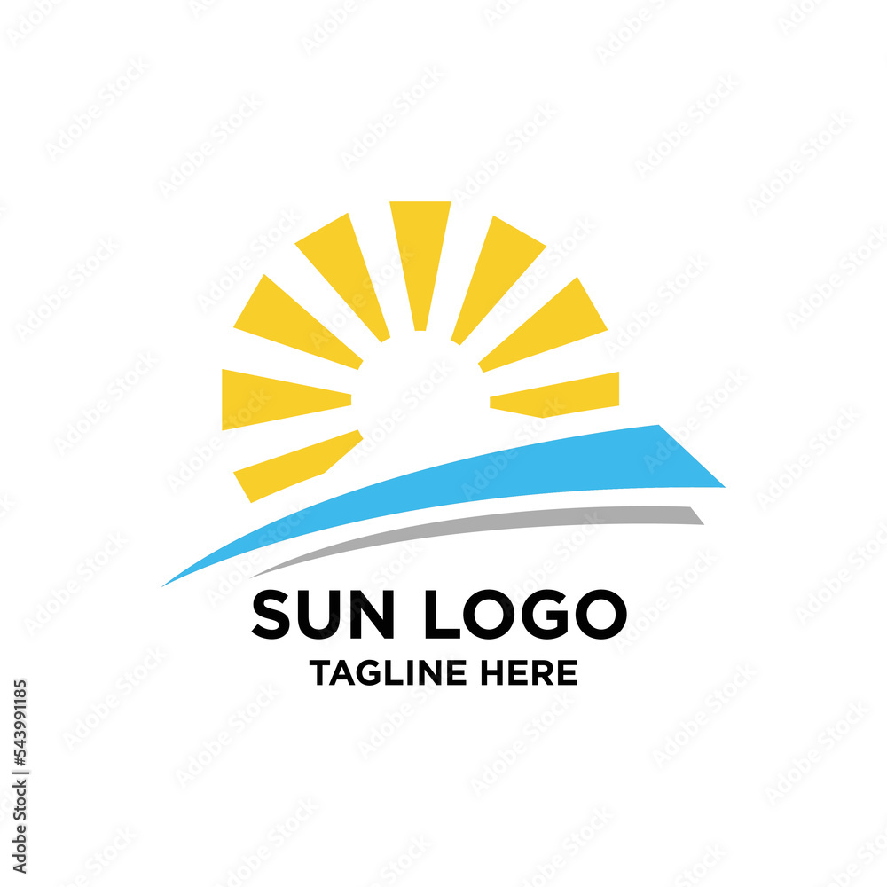 sun logo design vector template