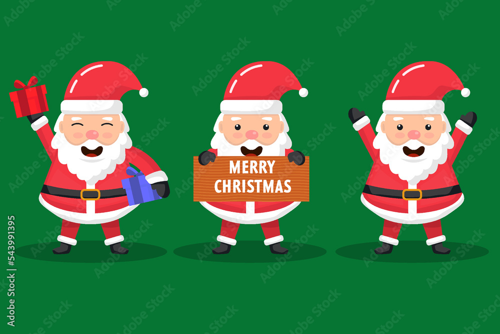cute santa claus characters collection in flat design cute santa claus characters collection in flat design