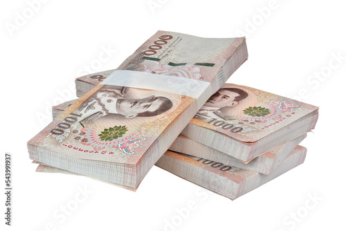 Fototapeta Thai baht, paper bank, price of one thousand, 100 per tie.