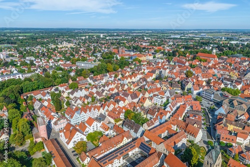 Memmingen im Illertal im Luftbild - Blick auf die Altstadt rund um den Kaisergraben photo