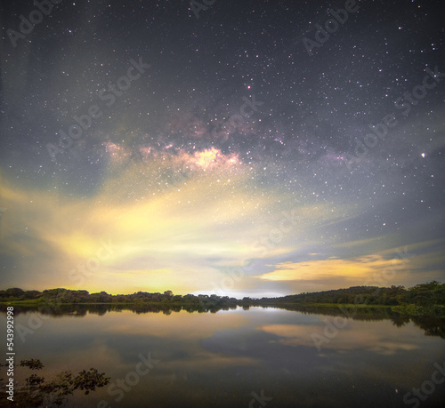 starry night over the lake