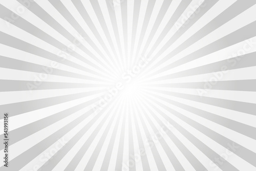 Sun rays background. White and grey radial abstract comic pattern. Vector explosion abstract lines backdrop
