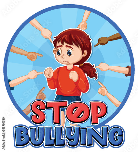 Stop Bullying text with cartoon character