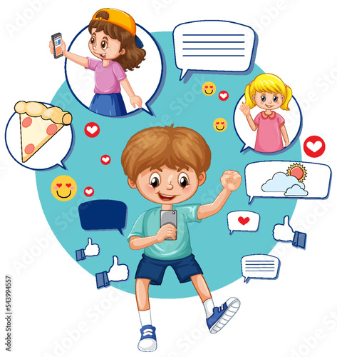 Children connecting on social media