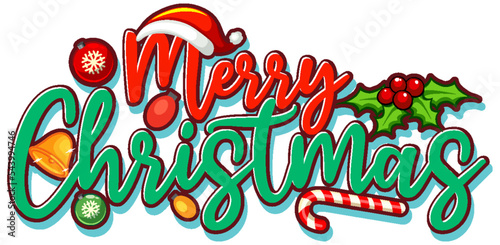 Merry Christmas text for banner or poster design