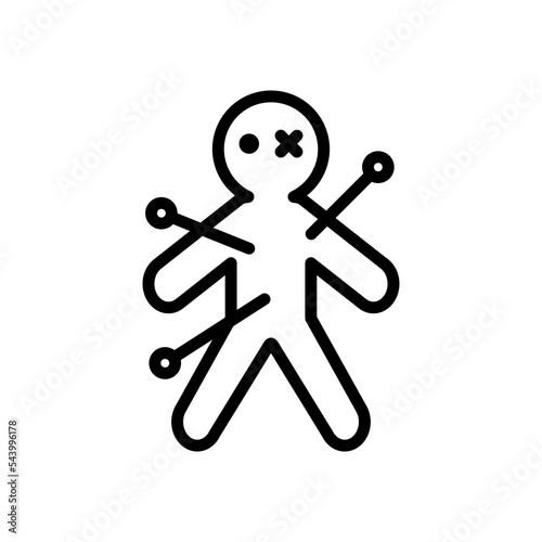 Vector illustration of voodo doll with lines