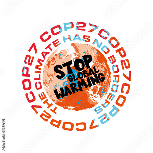 COP 27  Sharm El-Sheikh, Egypt - 7-18 November 2022 vector illustration - Stop Global Warming