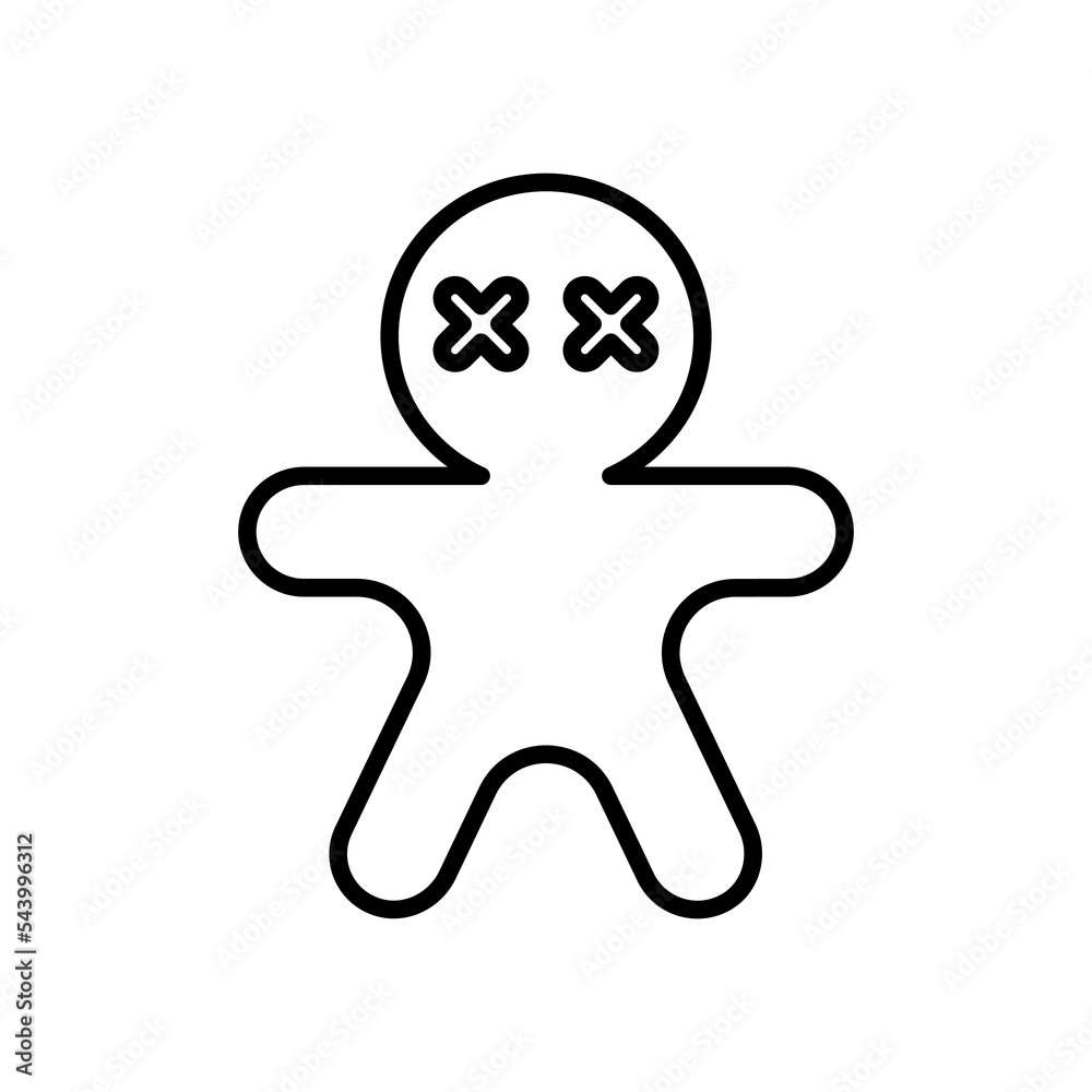 Vector illustration of witchcraft doll with lines Vector illustration of witchcraft doll with lines