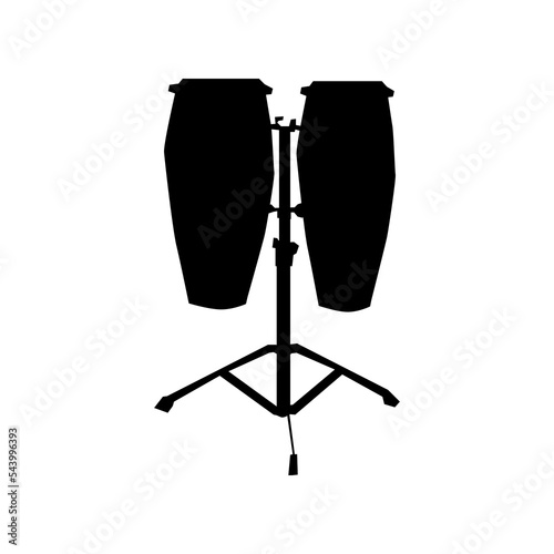 Vector illustration of conga percussion musical instrument silhouette