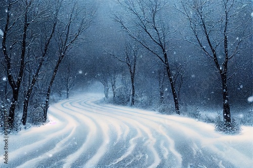 Magical Snowy Road