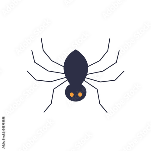 Spider vector isolated on white background. Halloween illustration. 