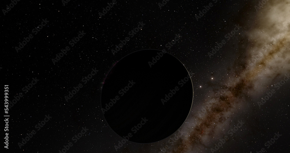 Planet over Milky Way galaxy with stars, space 3d illustration background Planet over Milky Way galaxy with stars, space 3d illustration background