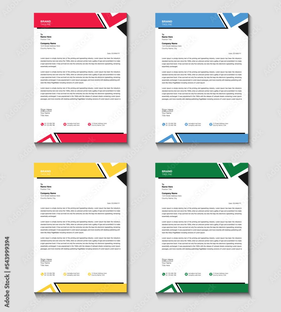 Professional creative letterhead template design 