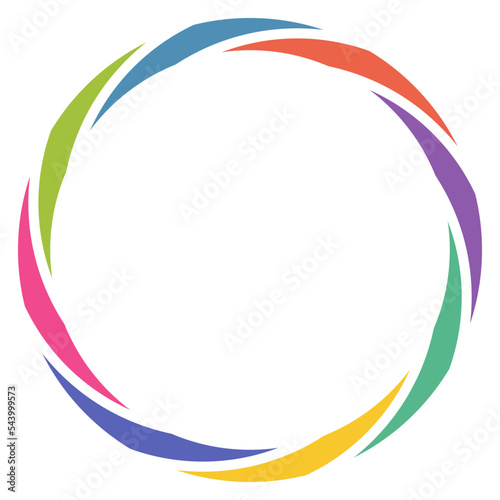 Colorful vector round frame. Decorative border