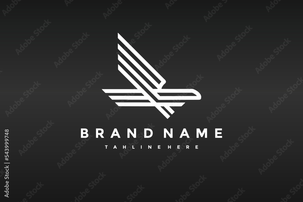 geometric eagle line logo
