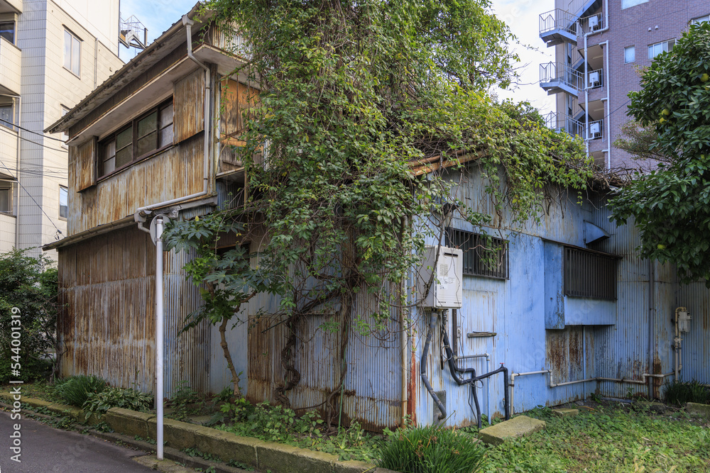 誰も住まなくなり廃屋となった都会の家